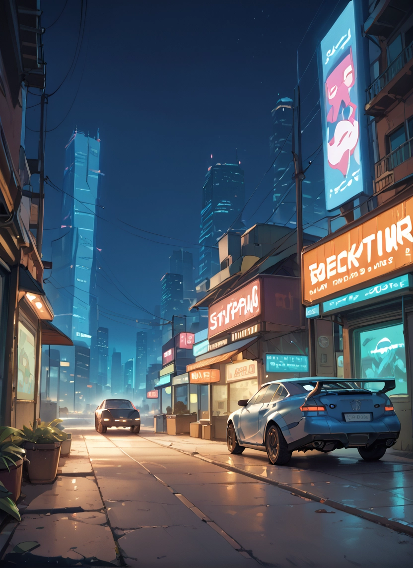 car, motor vehicle, ground vehicle, night, city, scenery · Yamete.gg