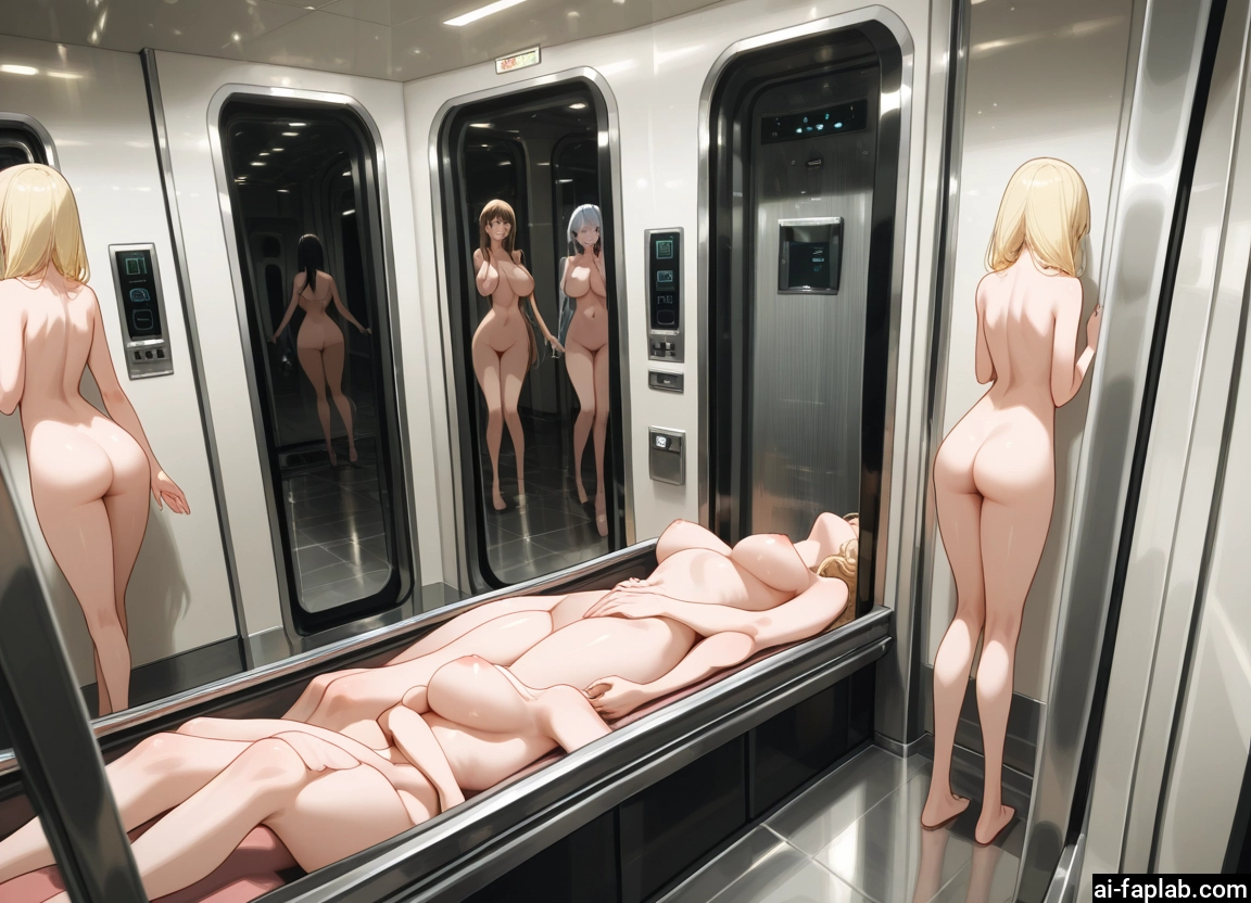breasts, multiple girls, nude, blonde hair, nipples, ass