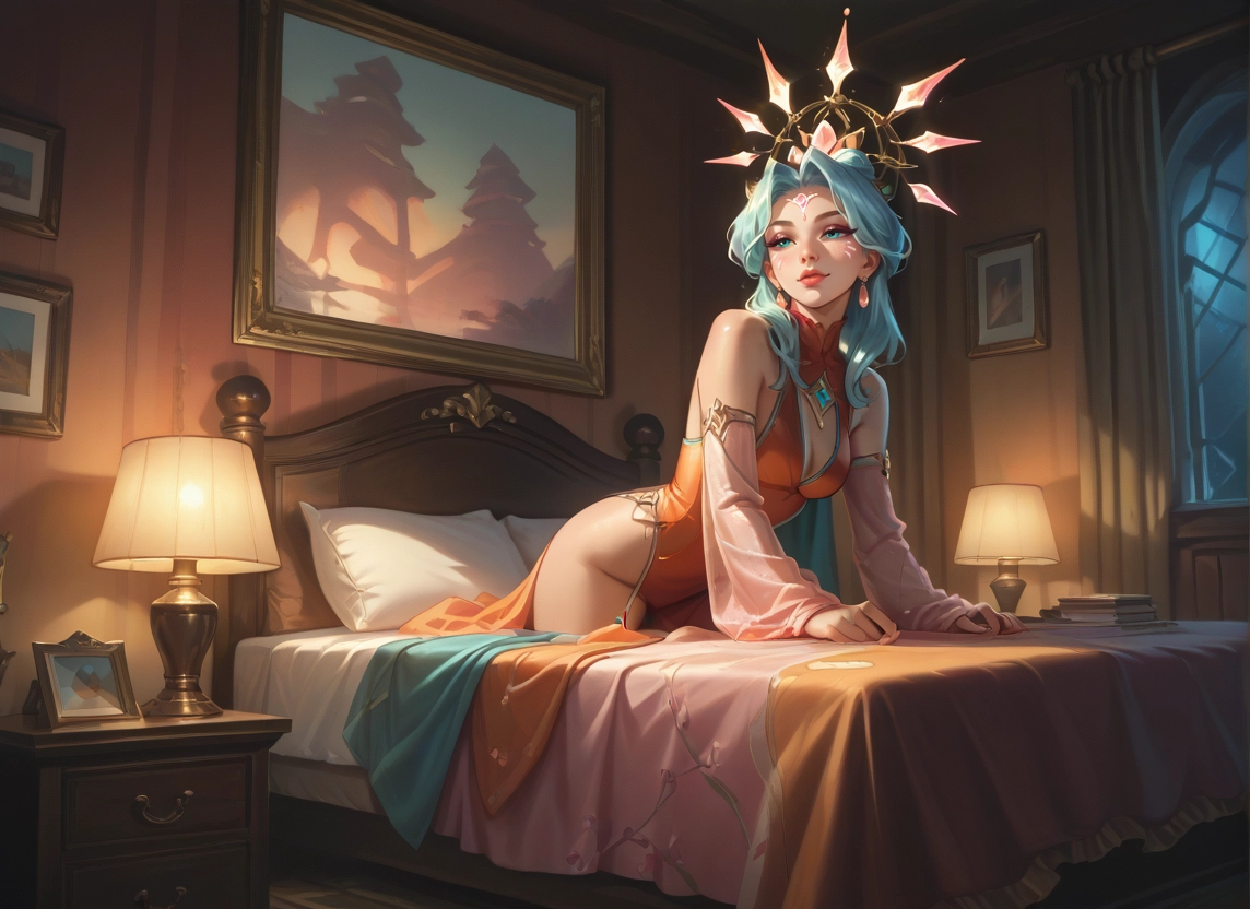 1girl, solo, indoors, breasts, dress, jewelry · Yamete.gg
