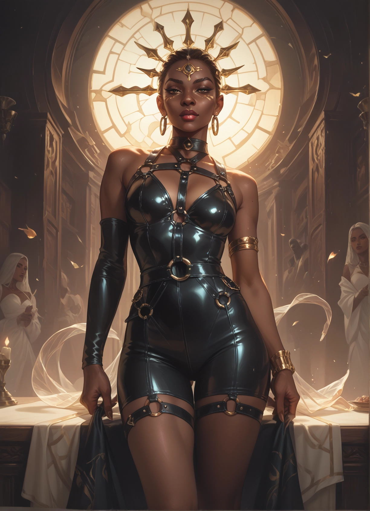 jewelry, earrings, dark skin, multiple girls, breasts, dark-skinned female · Yamete.gg