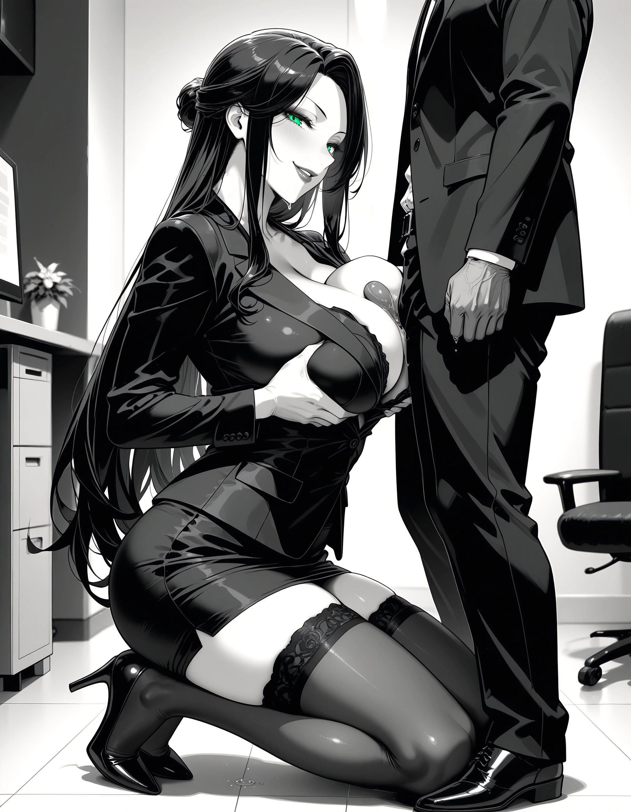 1girl, breasts, 1boy, paizuri, hetero, thighhighs · Yamete.gg