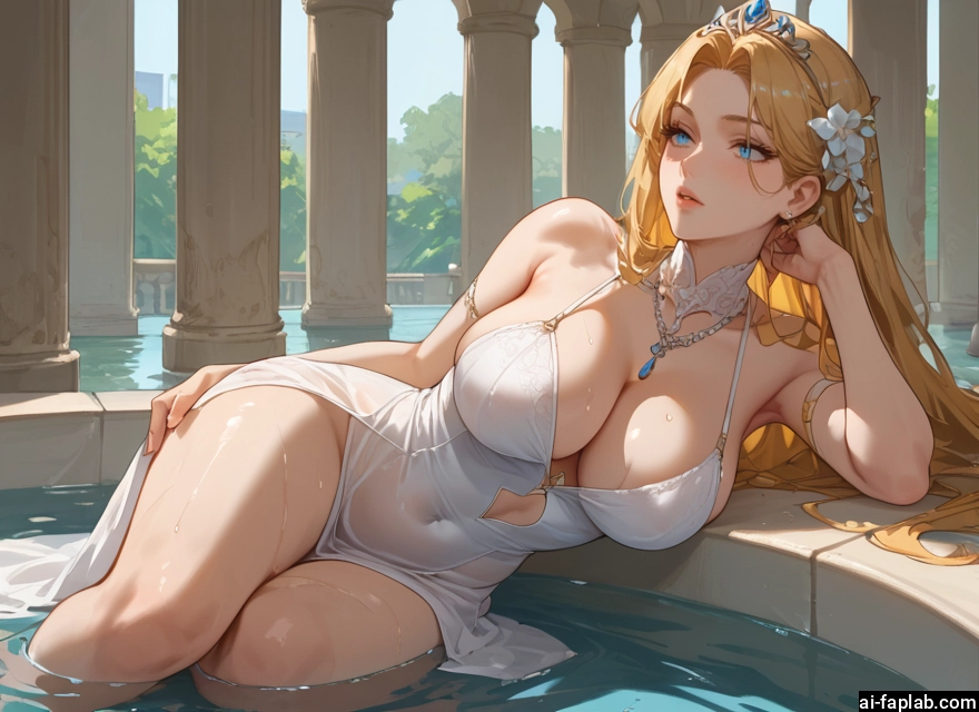 breasts, 1girl, blonde hair, dress, large breasts, long hair · Yamete.gg