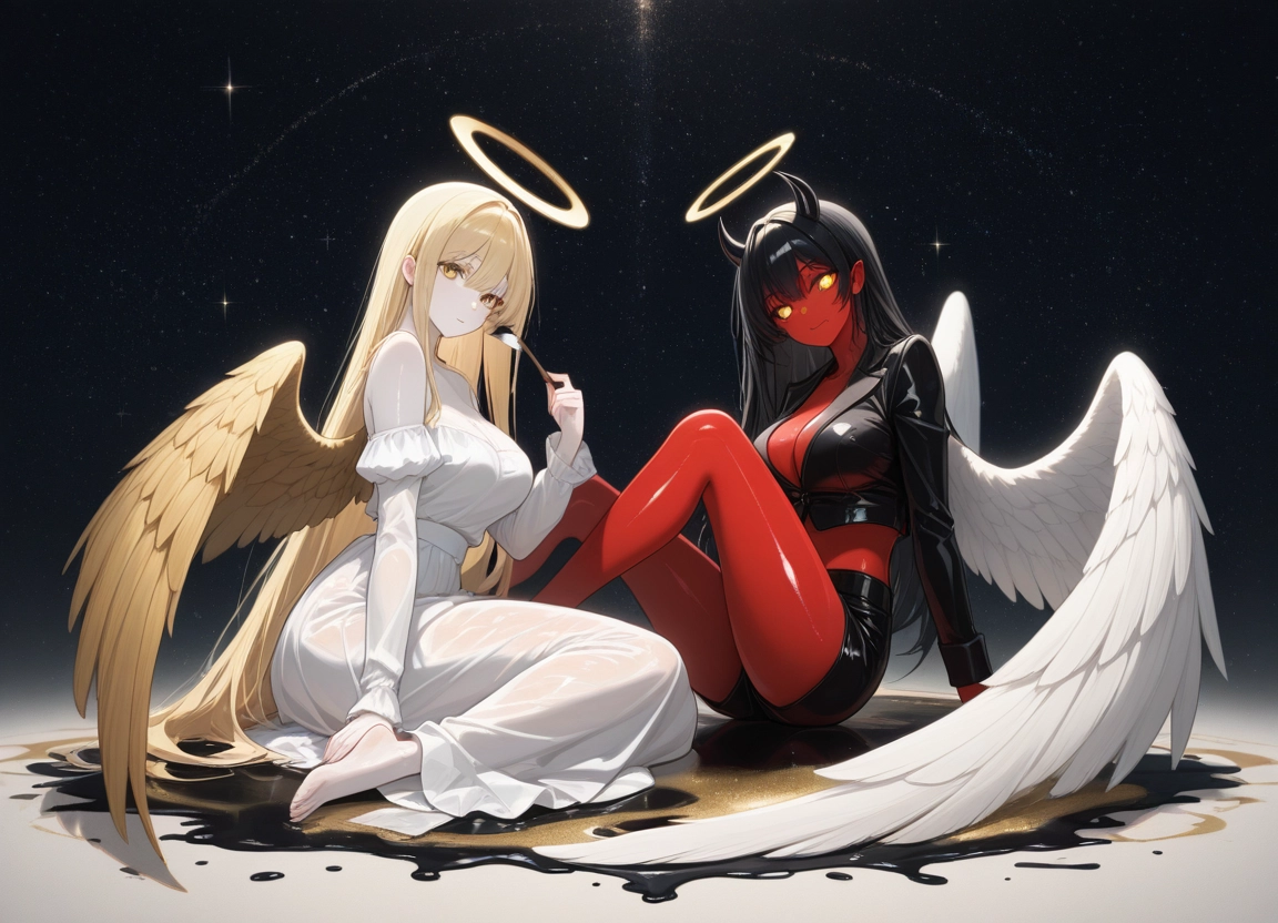 multiple girls, 2girls, wings, breasts, halo, blonde hair · Yamete.gg