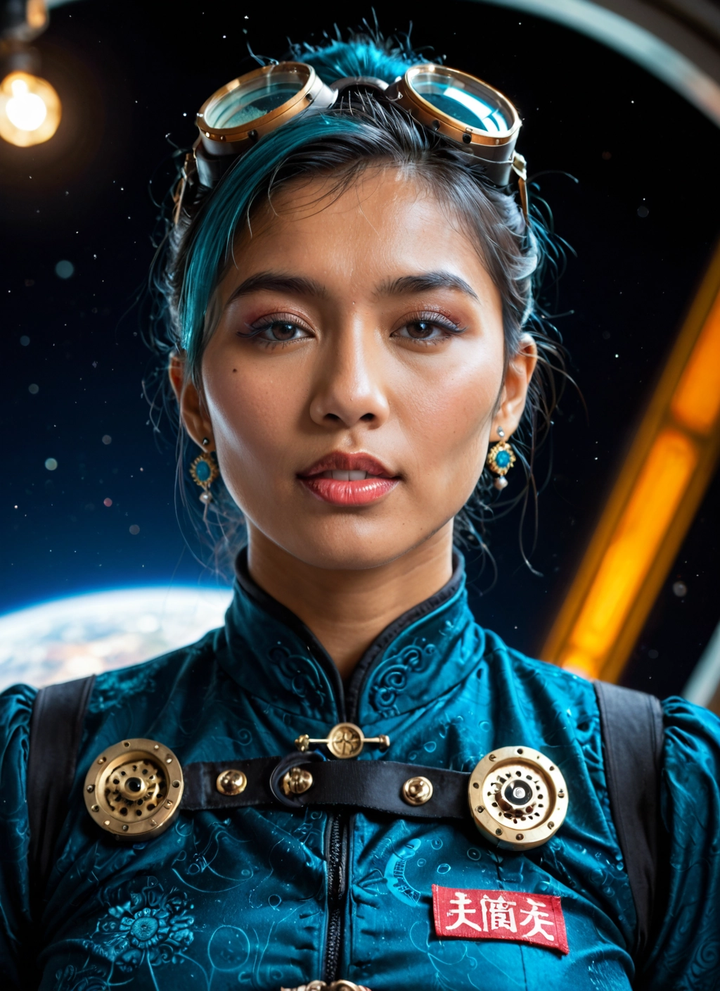 1girl, solo, goggles, jewelry, earrings, mole · Yamete.gg