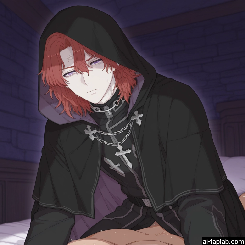 yaoi, male focus, multiple boys, 2boys, hood, red hair