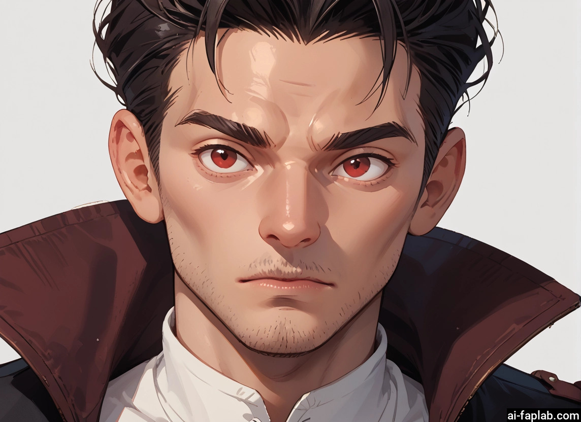 1boy, male focus, solo, facial hair, looking at viewer, stubble · Yamete.gg