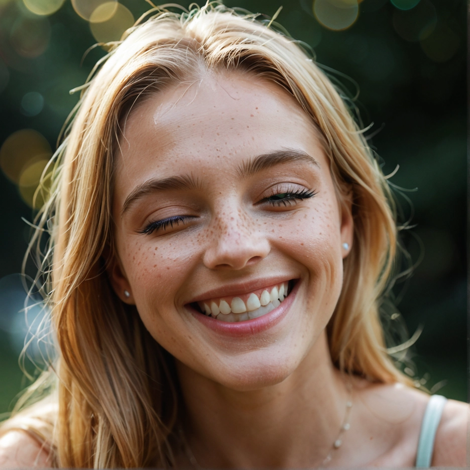 1girl, solo, freckles, jewelry, blonde hair, smile · Yamete.gg