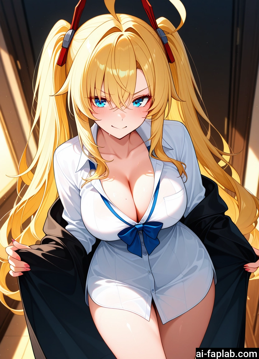 breasts, 1girl, blonde hair, large breasts, cleavage, solo