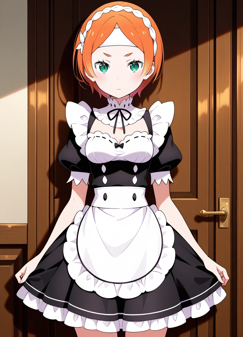1girl, solo, maid, short hair, looking at viewer, breasts · Yamete.gg