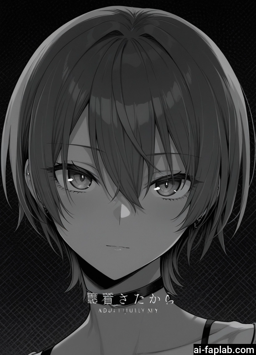 monochrome, greyscale, solo, 1girl, short hair, looking at viewer