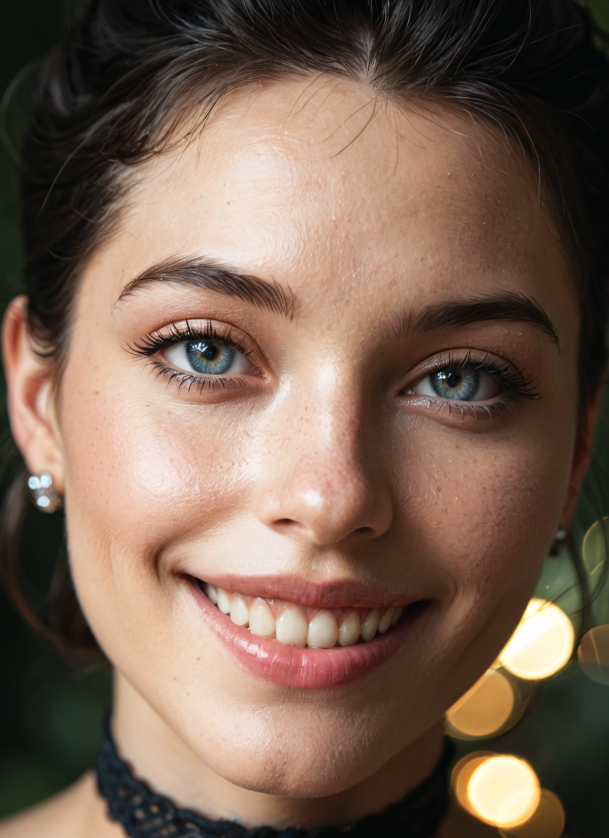 solo, 1girl, jewelry, earrings, smile, choker · Yamete.gg