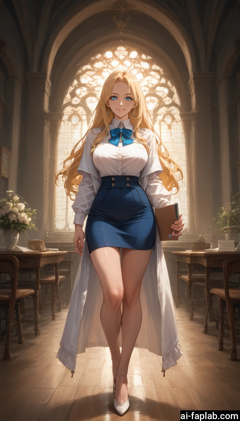1girl, skirt, long hair, blonde hair, breasts, blue eyes · Yamete.gg