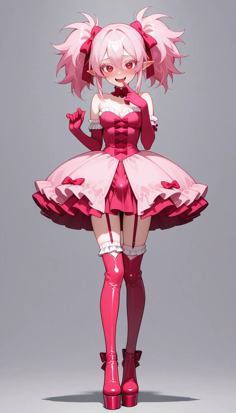 1girl, solo, pointy ears, gloves, pink hair, elbow gloves · Yamete.gg