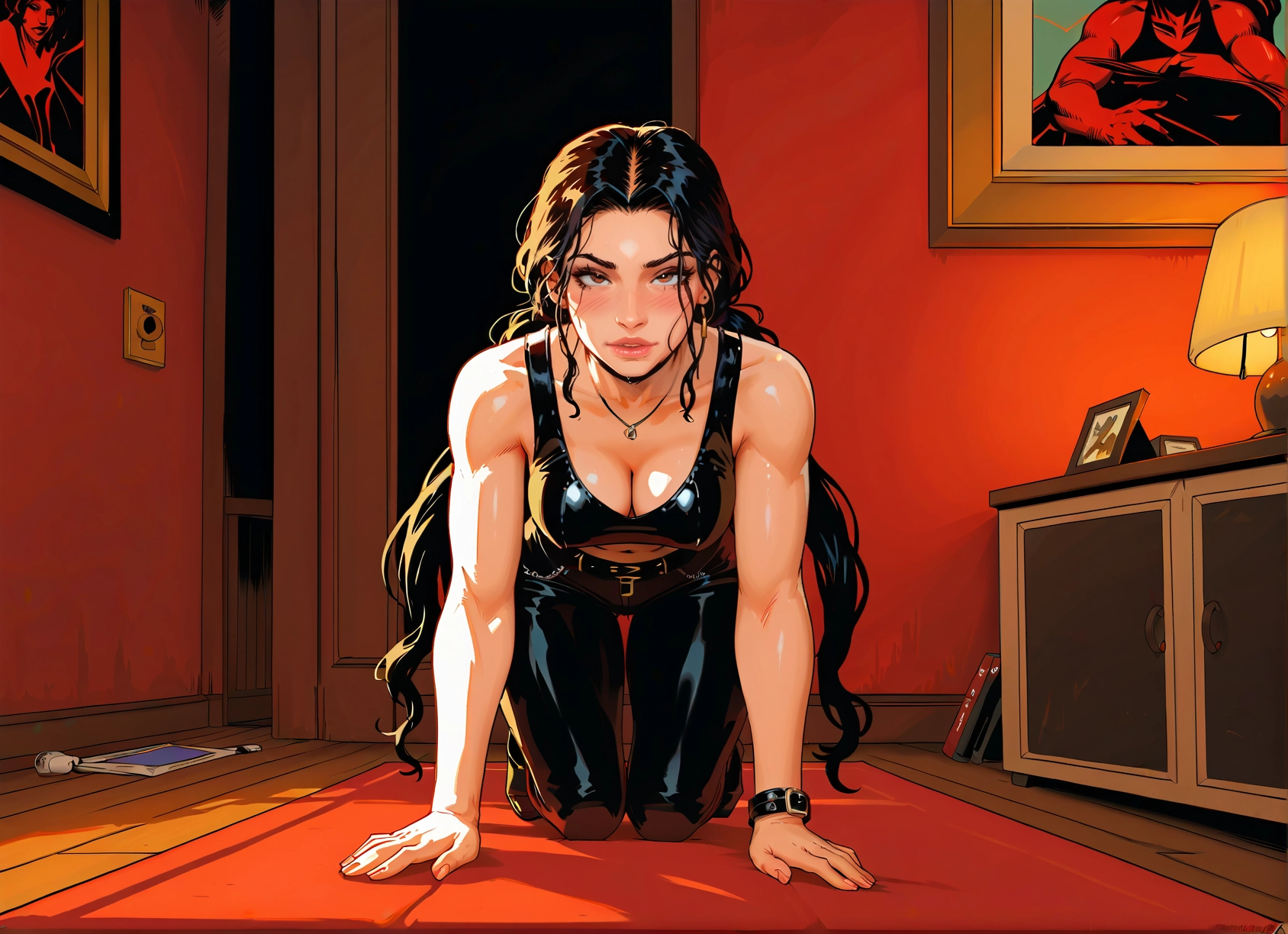 1girl, breasts, long hair, cleavage, jewelry, necklace · Yamete.gg