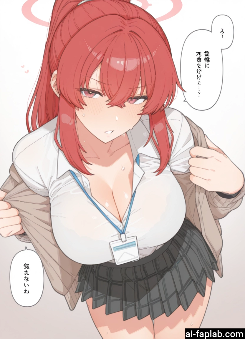 1girl, breasts, skirt, large breasts, cleavage, halo