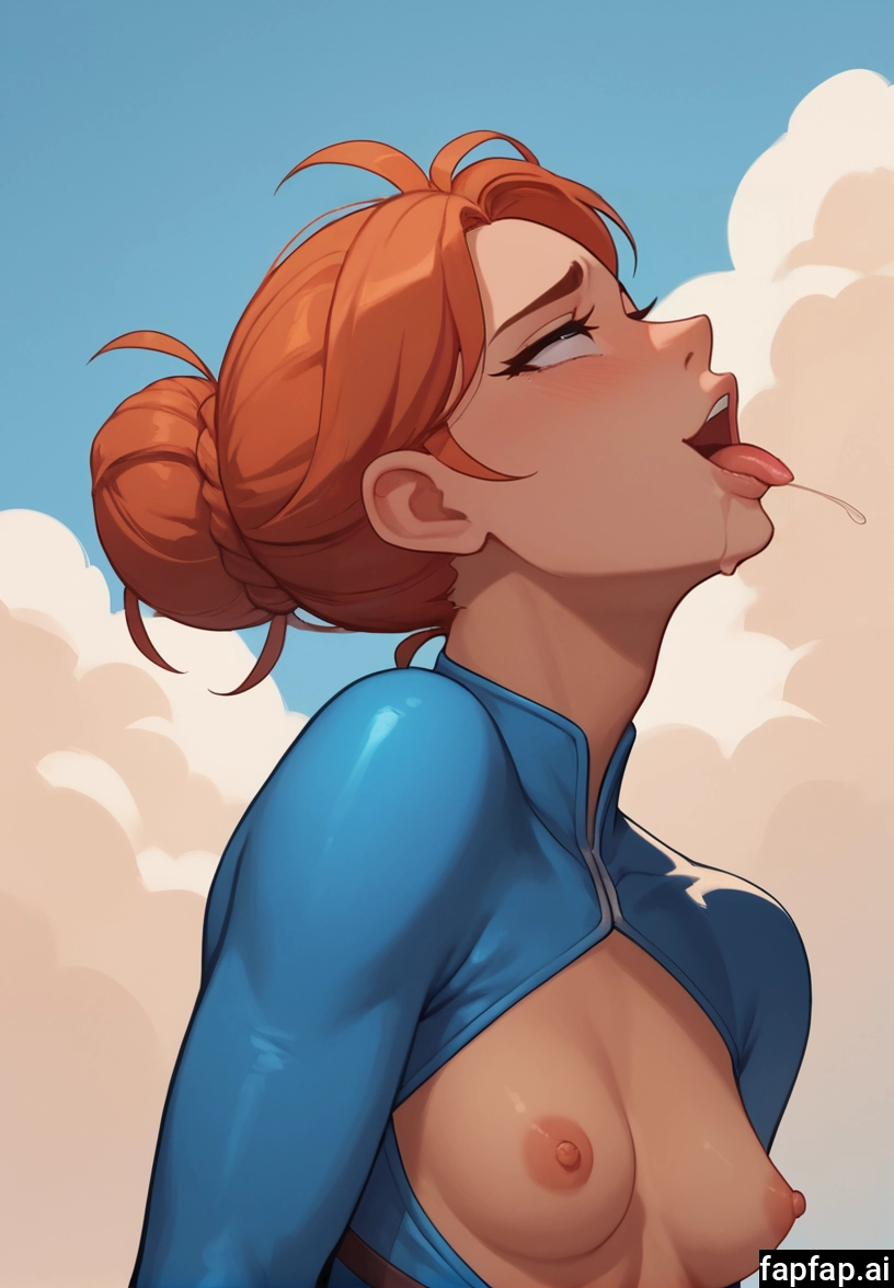 1girl, breasts, nipples, solo, single hair bun, hair bun · Yamete.gg