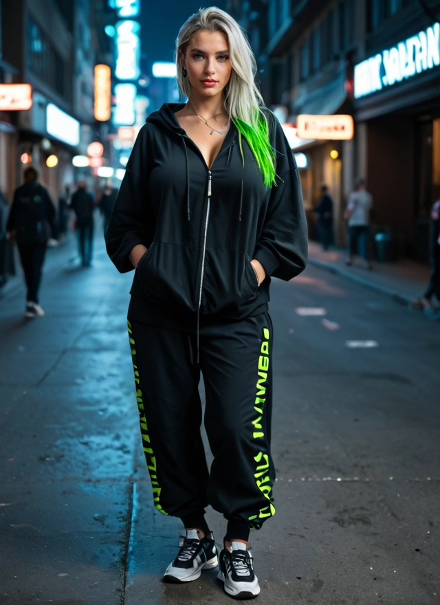 1girl, jewelry, hands in pockets, shoes, breasts, hood · Yamete.gg